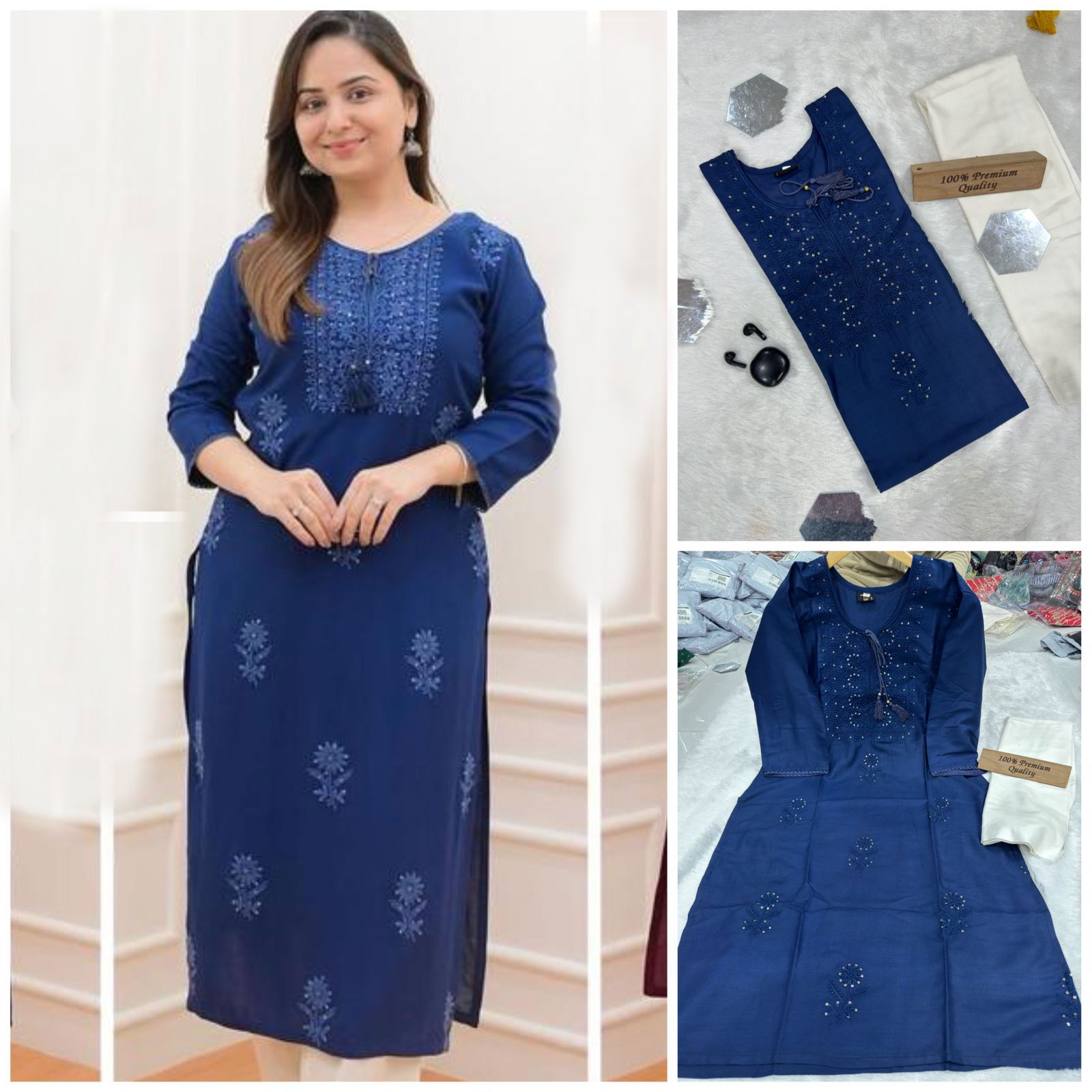 Nifty By Tdg Heavy Rayon Cotton Kurti With Bottom Catalog